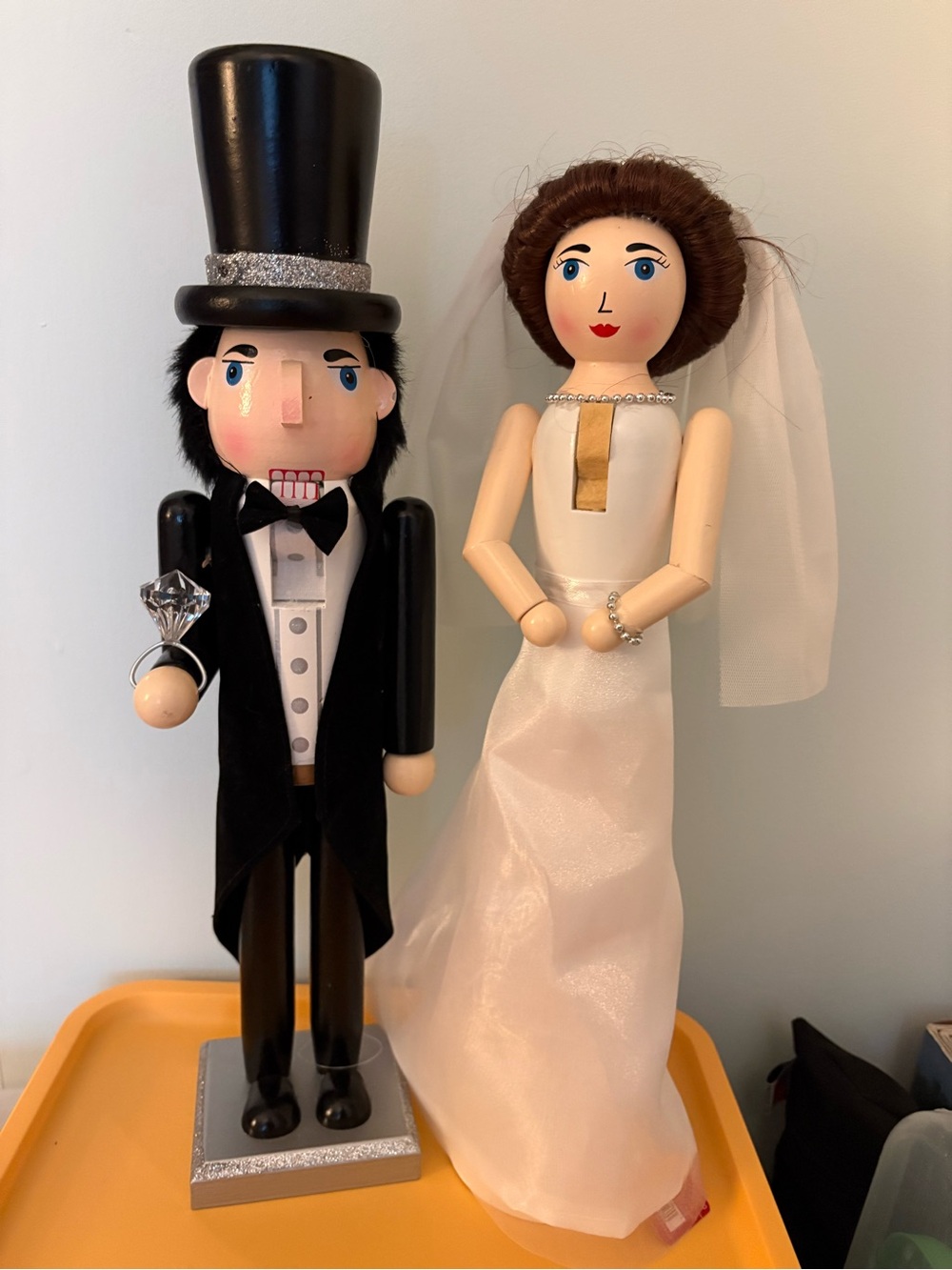 Nutcracker Bride & Groom 16” Set Wedding Engagement Decor NEW